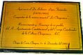 Placa conmemorativa del nacimiento del compositor chiapaneco Bulmaro Lopez Fernandez.