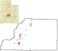 Sevier County Utah incorporated and unincorporated areas Monroe highlighted