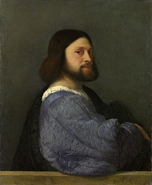 Archivo:Titian - Portrait of a man with a quilted sleeve