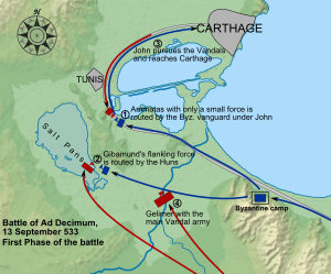 Battle of Ad Decimum - First phase.svg