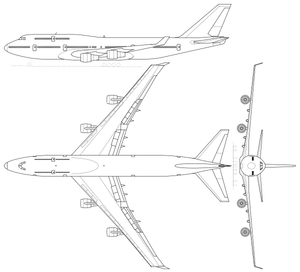Boeing 747-400 3view.svg