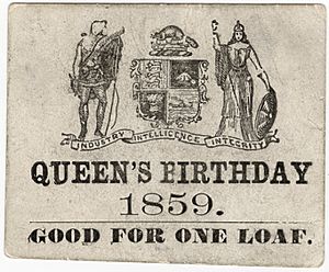 Archivo:Bread ticket for royal birthday 1859 Toronto Canada
