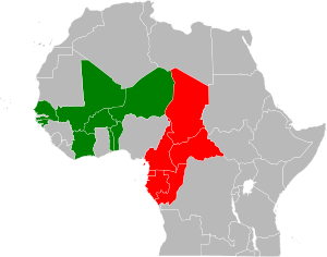 Archivo:CFA Franc map
