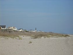 Caswell Beach with OI Lighthouse.JPG
