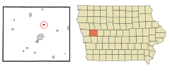 Crawford County Iowa Incorporated and Unincorporated areas Deloit Highlighted.svg