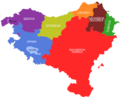 Euskal Herriko mapa koloreztatua