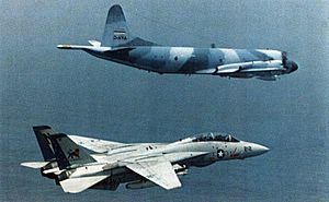 Archivo:F-14A VF-213 intercepting Iranian P-3F 1981