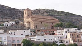 Vista de la Iglesia de Ntra. Señora del Carmen, en Gérgal