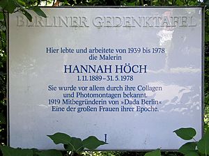 Archivo:Gedenktafel An der Wildbahn 33 (Heilig) Hannah Anna Therese Johanna Höch