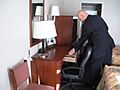 Gideon member distributing scripture in motel room