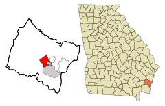 Glynn County Georgia Incorporated and Unincorporated areas Dock Junction Highlighted.svg