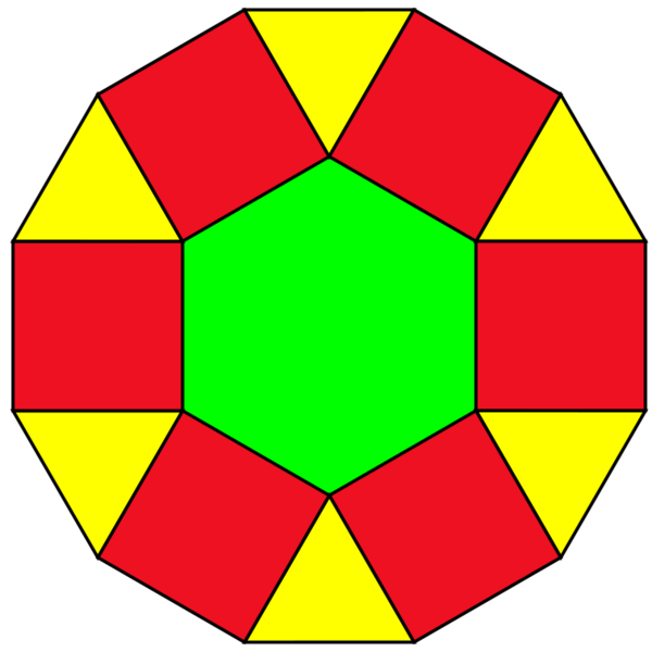 Hexagonal cupola flat