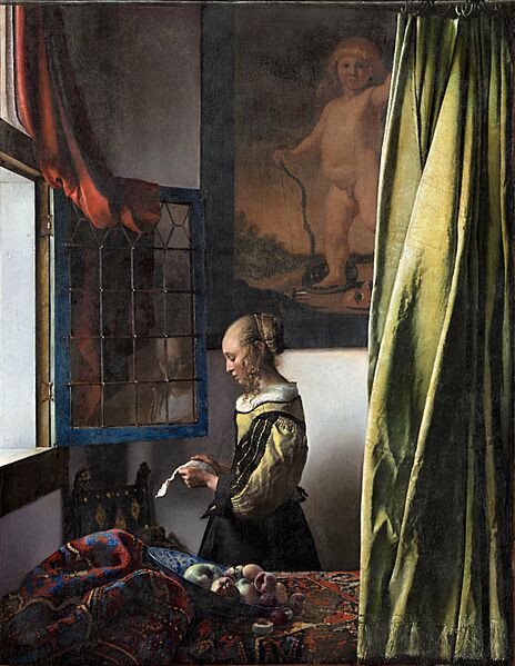Jan Vermeer van Delft - Brieflezend meisje bij het venster (ca. 1657-59)