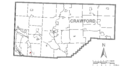 Map of Adamsville, Crawford County, Pennsylvania Highlighted