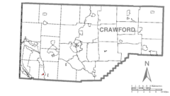 Map of Adamsville, Crawford County, Pennsylvania Highlighted.png