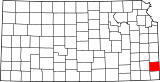 Map of Kansas highlighting Crawford County.svg