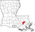 Map of Louisiana highlighting Saint John the Baptist Parish