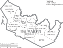 Archivo:Map of Martin County North Carolina With Municipal and Township Labels
