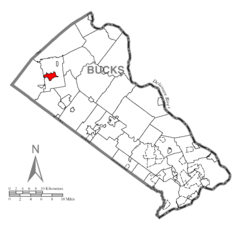 Map of Quakertown, Bucks County, Pennsylvania Highlighted.png