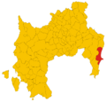 Map of comune of Muravera (province of South Sardinia, region Sardinia, Italy) - 2016