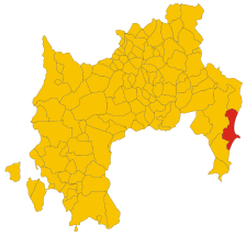 Map of comune of Muravera (province of South Sardinia, region Sardinia, Italy) - 2016.svg