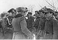 Marszałek Erich von Manstein w rozmowie z żołnierzami walczącymi pod Czerkasami (2-690)