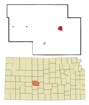 Pawnee County Kansas Incorporated and Unincorporated areas Larned Highlighted