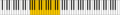 Range of baritone voice marked on keyboard