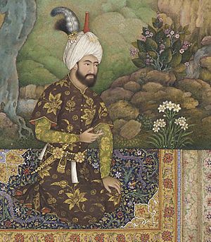Archivo:Shah Tahmasp I in the mountains (cropped)