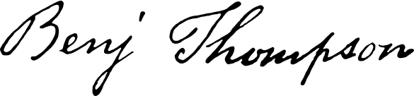 Sir Benjamin Thompson, Count Rumford signature