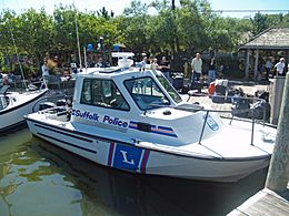 Suffolk County New York Police Boat on Fire Island.jpg
