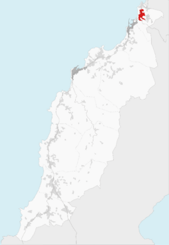 Ubicación de Linteiros (en rojo) en el municipio de Porto do Son.