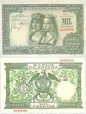 Archivo:1000 pesetas of Spain 1957