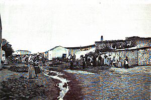 Archivo:1893-09-30, La Ilustración Española y Americana, La inundación de Villacañas 01 (cropped) Aspecto de la calle mayor después de la inundación