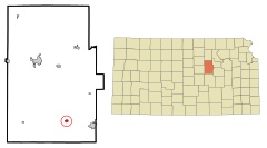 Dickinson County Kansas Incorporated and Unincorporated areas Hope Highlighted.svg