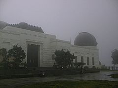 Griffith observatory 1998 (domes fog)