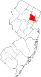 Mapa de Nueva Jersey con la ubicación del condado de Essex