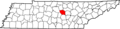 Map of Tennessee highlighting DeKalb County