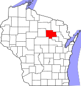 Map of Wisconsin highlighting Langlade County.svg