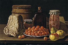Archivo:Meléndez, Luis Egidio - Still Life with Fruit and Cheese