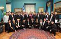 Mina San José - Los 33 in the Blue Room at Presidential Palace with President and First Lady - Gobierno de Chile