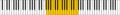 Range of alto voice marked on keyboard