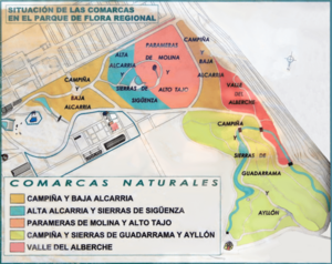 Archivo:Real Jardín Botánico Juan Carlos I (RPS 23-02-2019) comarcas en el parque regional