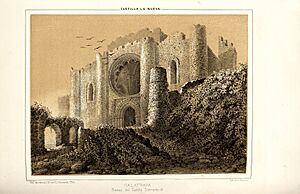 Archivo:1853, Recuerdos y bellezas de España, Castilla la Nueva, tomo II, Calatrava, restos del castillo convento