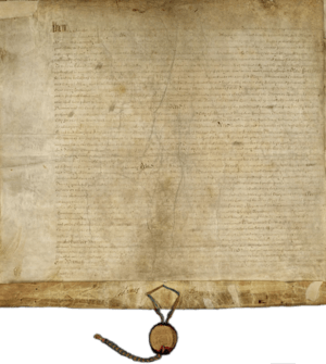 Archivo:Albany Dongan Charter partially unfolded