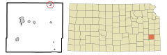 Allen County Kansas Incorporated and Unincorporated areas Mildred Highlighted.svg