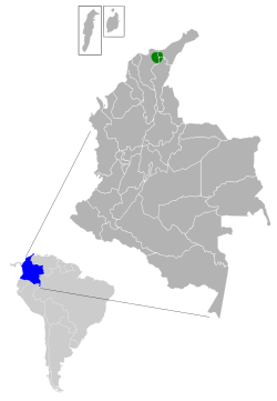 Distribución de Coeligena phalerata