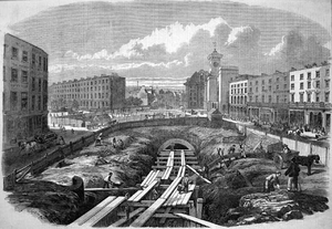Archivo:Constructing the Metropolitan Railway