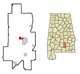 Crenshaw County Alabama Incorporated and Unincorporated areas Rutledge Highlighted.svg