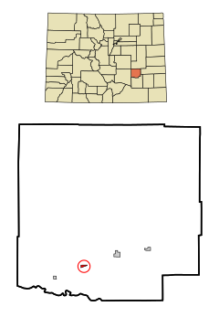 Crowley County Colorado Incorporated and Unincorporated areas Crowley Highlighted.svg